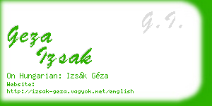 geza izsak business card