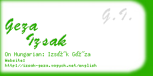 geza izsak business card